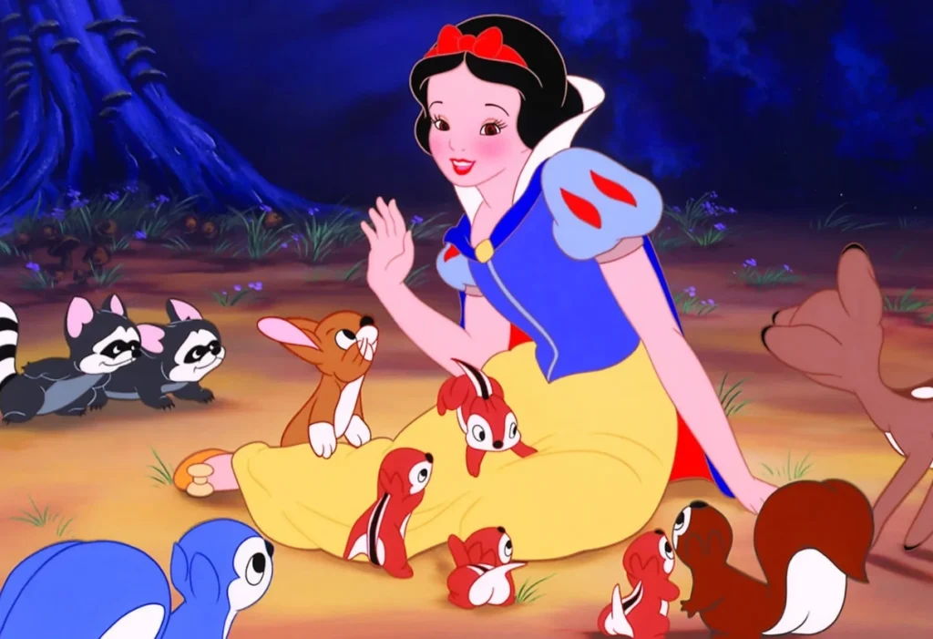 Snow White with forest animals