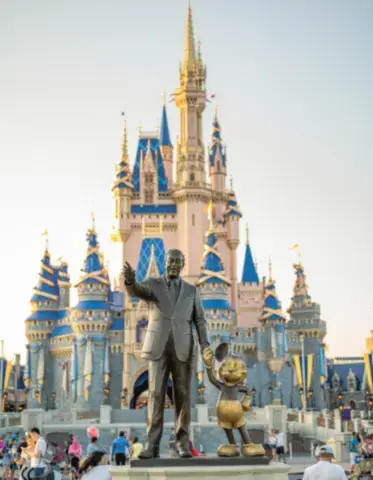 Disney Parks Partner Statue and Castle